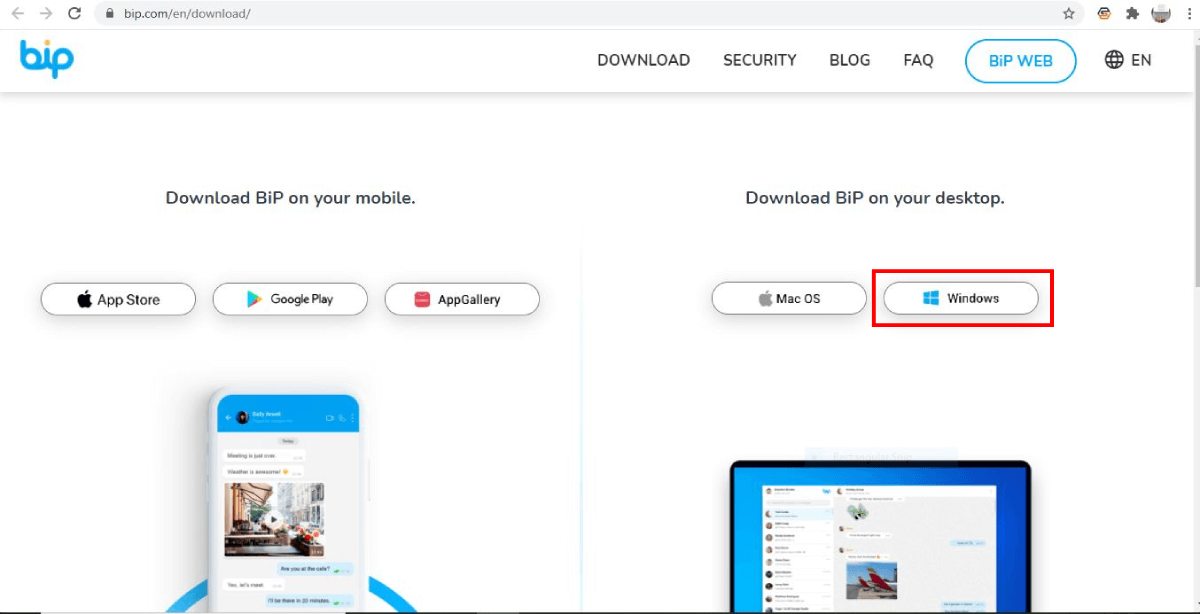 How to use BiP Web and Download on PC Windows PC 1 BiP windows download