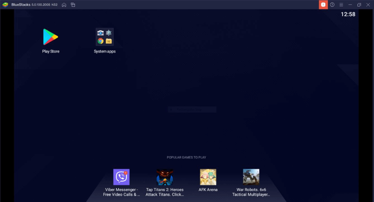 BlueStacks Android emulator open