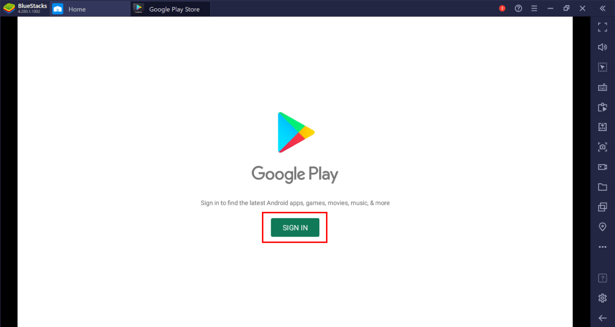 BlueStacks gmail sign in