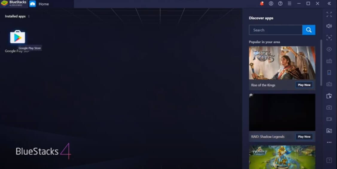 BlueStacks open