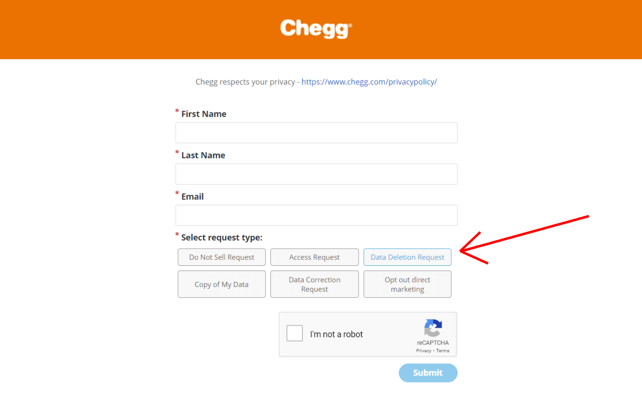 How to Delete Chegg Account | Cancel Chegg Subscription 2 Chegg Data Deletion Request