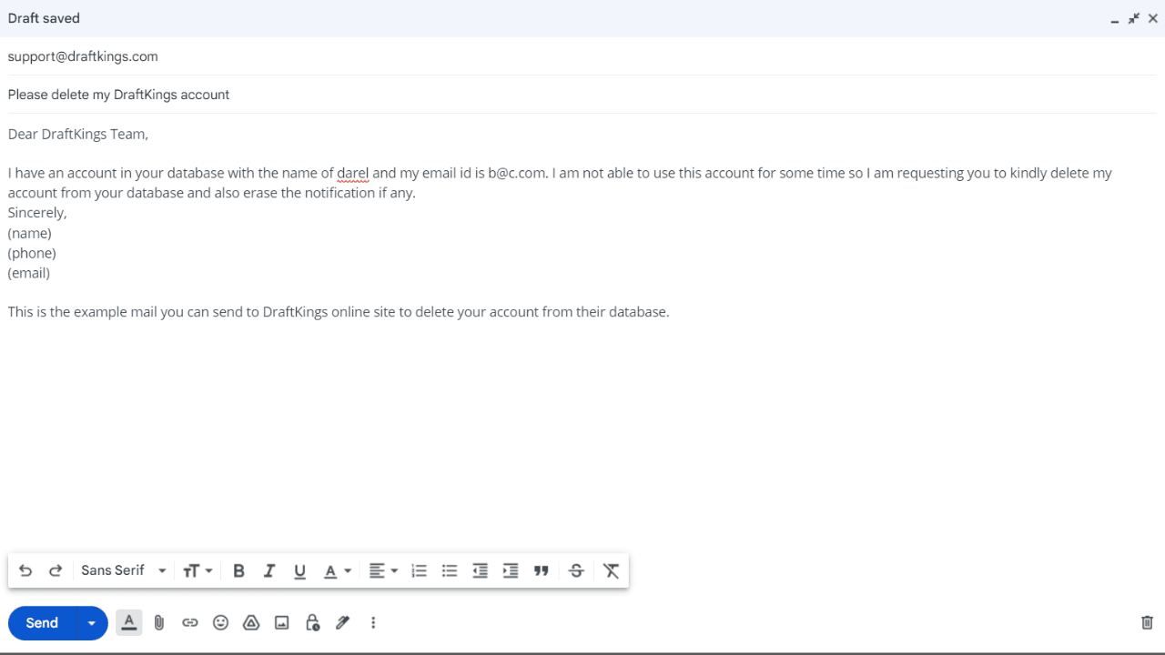 How to Delete DraftKings Account Step by Step 1 Delete DraftKings Account by Sending Mail
