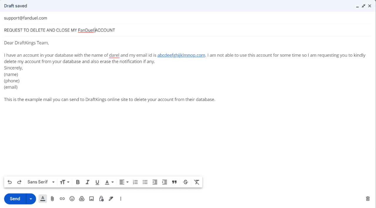 How To Delete FanDuel Account in Easy Ways 1 Delete FanDuel Account by Sending Mail