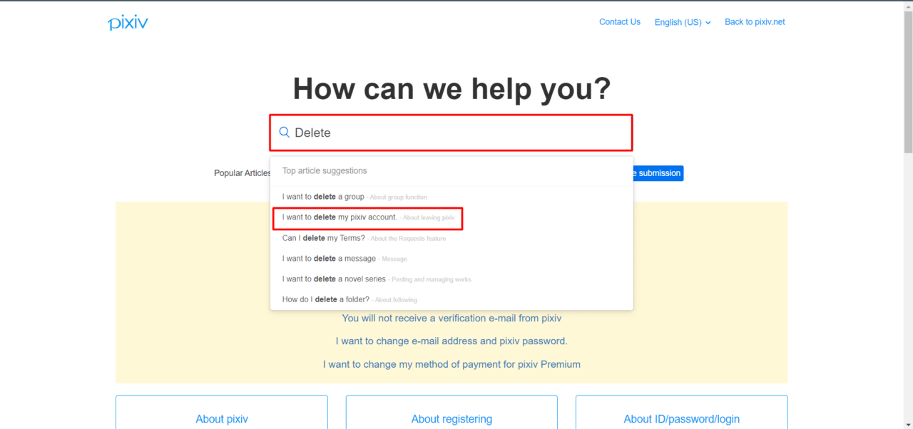 How to Cancel or Delete Pixiv Account 10 Delete Pixiv Account Via the Website 4