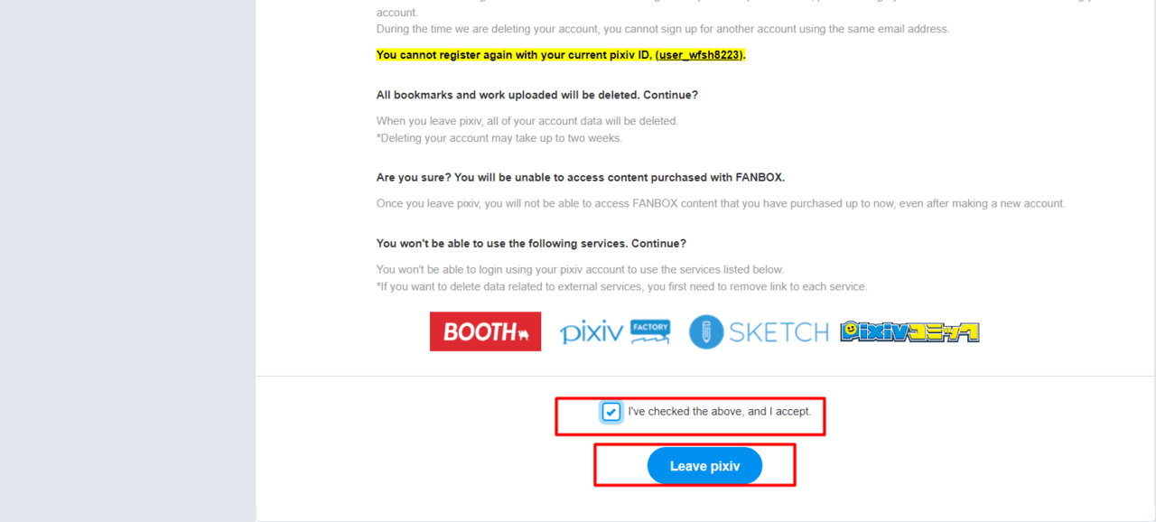 How to Cancel or Delete Pixiv Account 12 Delete Pixiv Account Via the Website 6