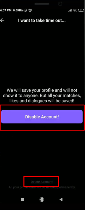 How to Disable or Delete Taimi Account 6 Delete Taimi account