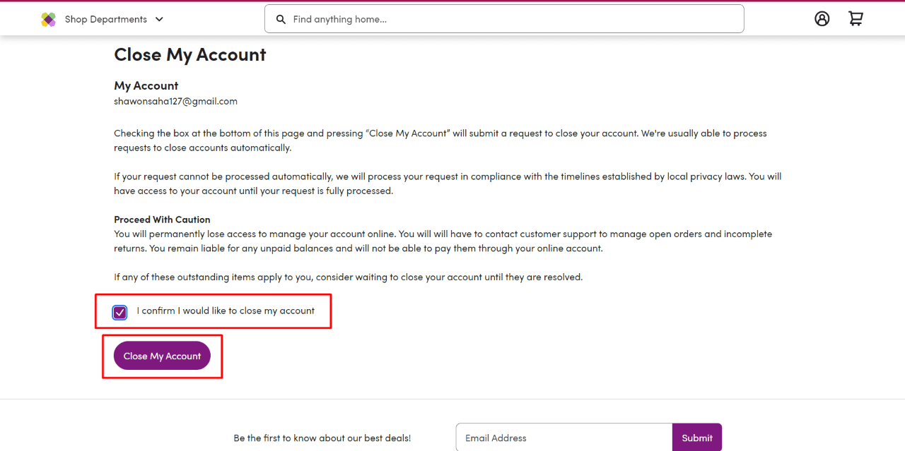 How to Delete Wayfair Account? | Latest Guide 5 How to Delete Wayfair Account via the Website