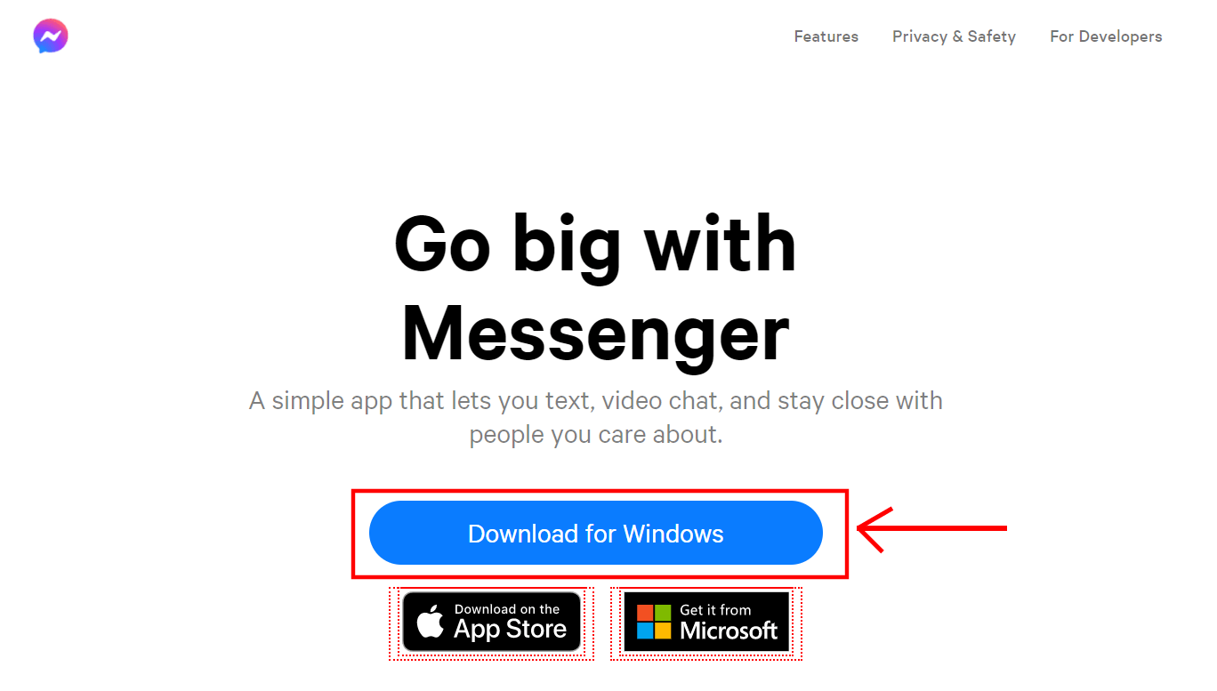 How to Download and Install Facebook Messenger For PC Windows 1 Facebook Messenger download page