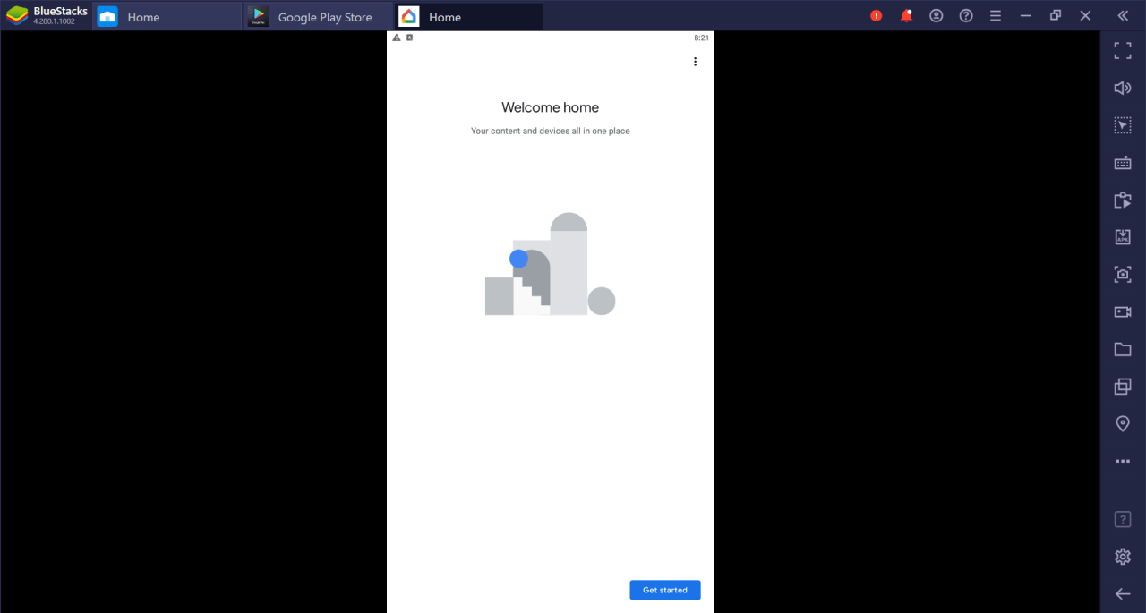 Google Home App For PC Download on Windows 10, 11 3 Google Home Login page on Bluestacks