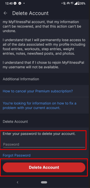 How to Delete MyFitnessPal Account | Best Guide 7 How To Delete MyFitnessPal Account Through The Android app 3
