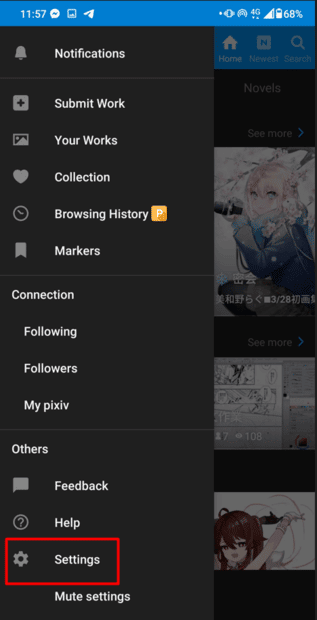 How to Cancel or Delete Pixiv Account 4 How To Delete Pixiv Account Through The Android app 2