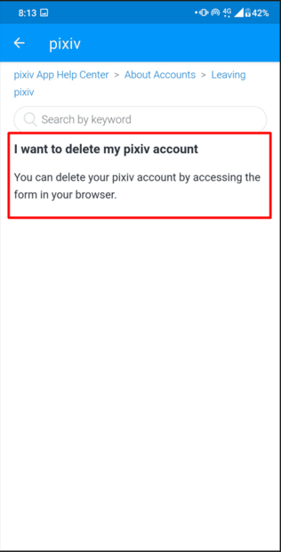 How to Cancel or Delete Pixiv Account 2 How To Delete Pixiv Account Through The Android app