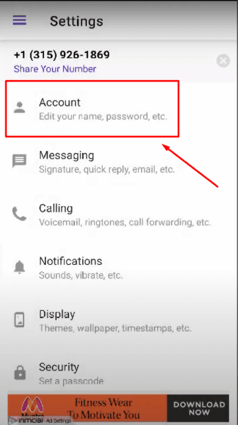 How To Delete TextNow Account Through The Android app 4