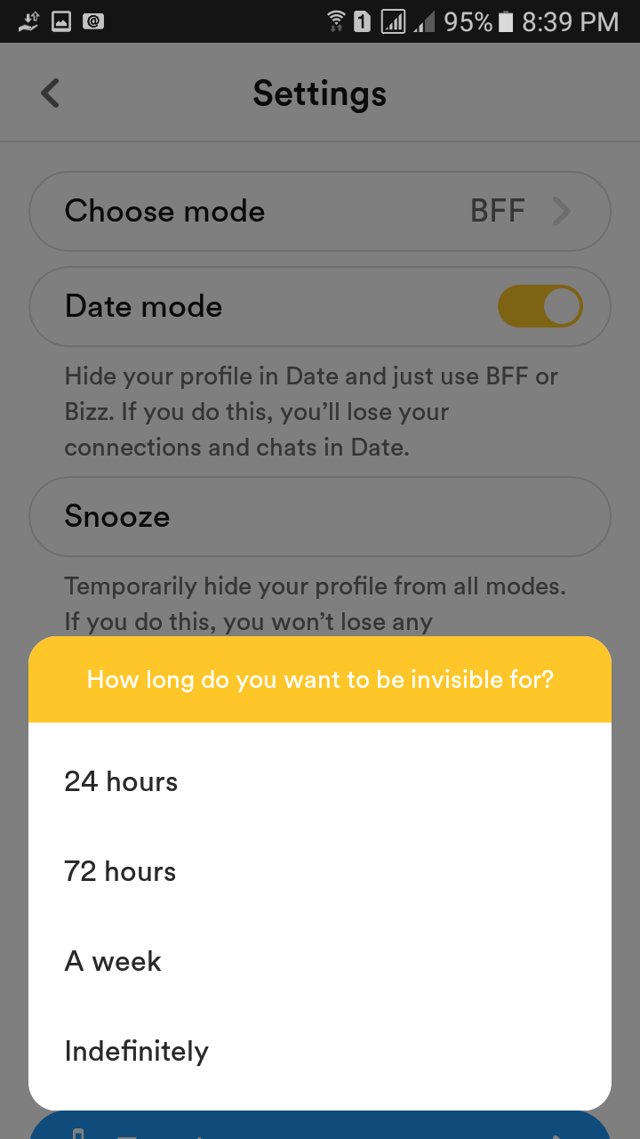 How do I deactivate my Bumble account