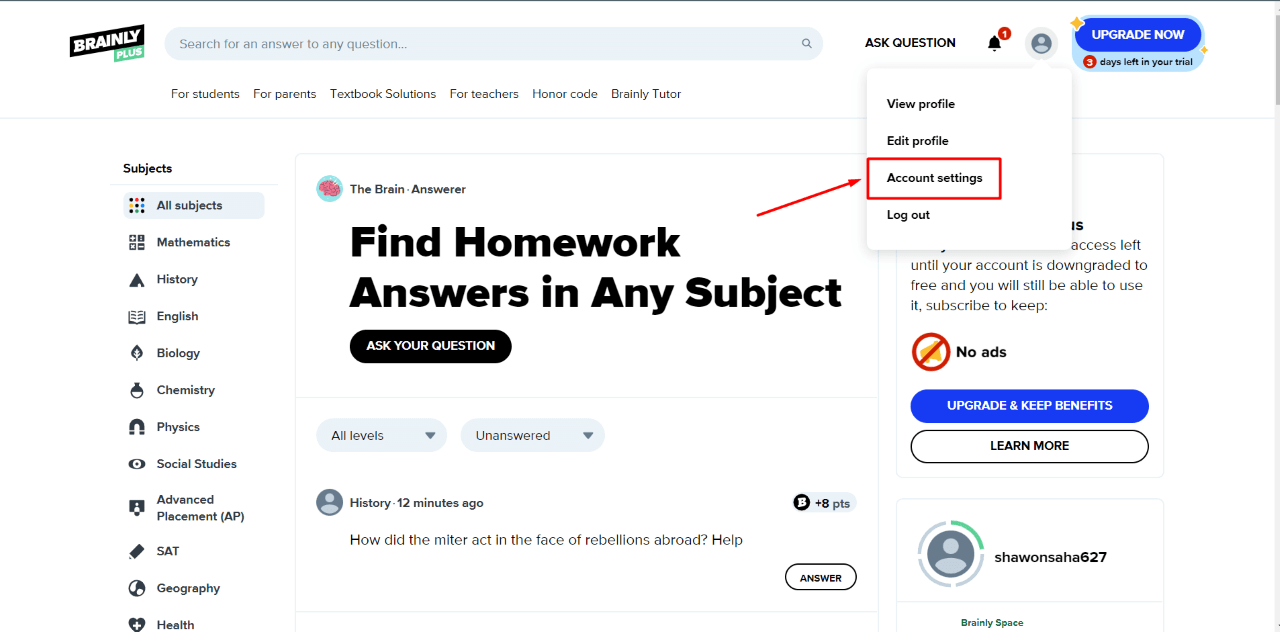 How to Permanently Close or Delete Brainly Account 2 How to Delete Brainly Account via the Website