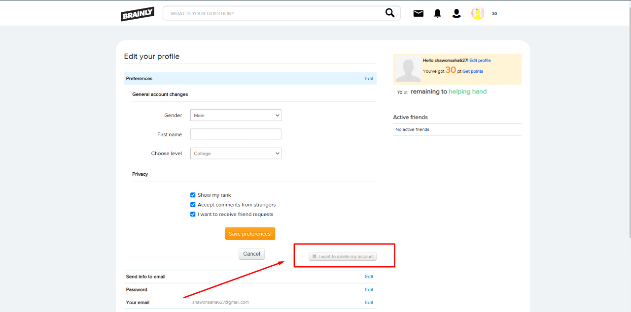 How to Permanently Close or Delete Brainly Account 5 How to Delete Brainly Account via the Website