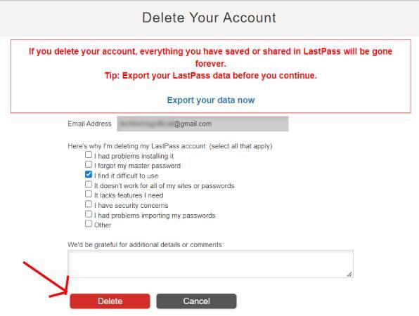 How to Delete LastPass Account - Absolute Guide 6 How to Delete LastPass Account without Master password