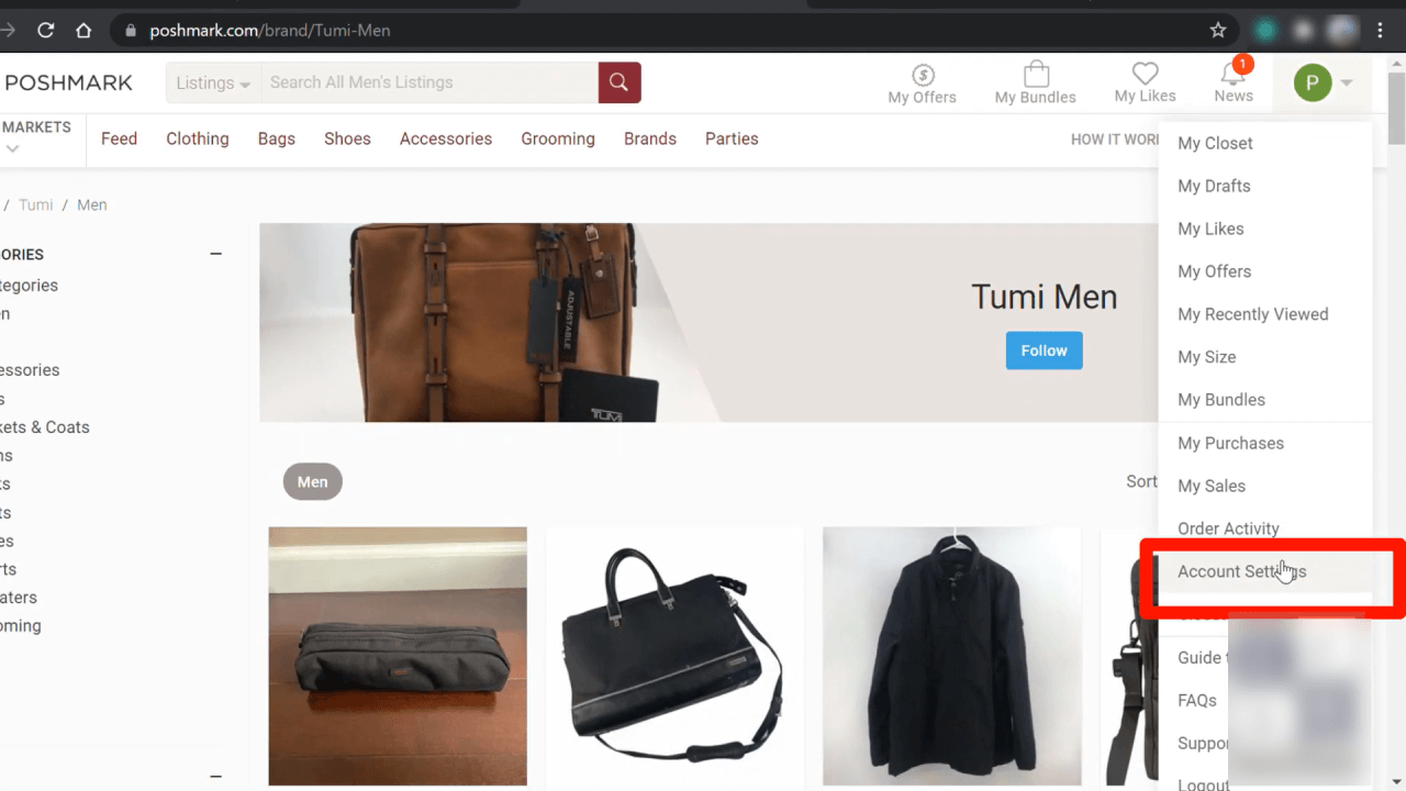 How to Delete Your Poshmark Account using Website