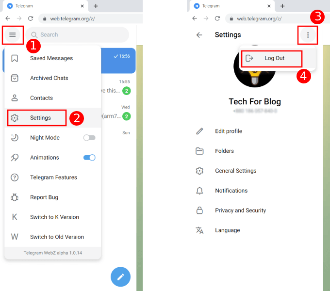 How to use Telegram Web on Windows PC and macOS 7 How to Logout from Telegram Web