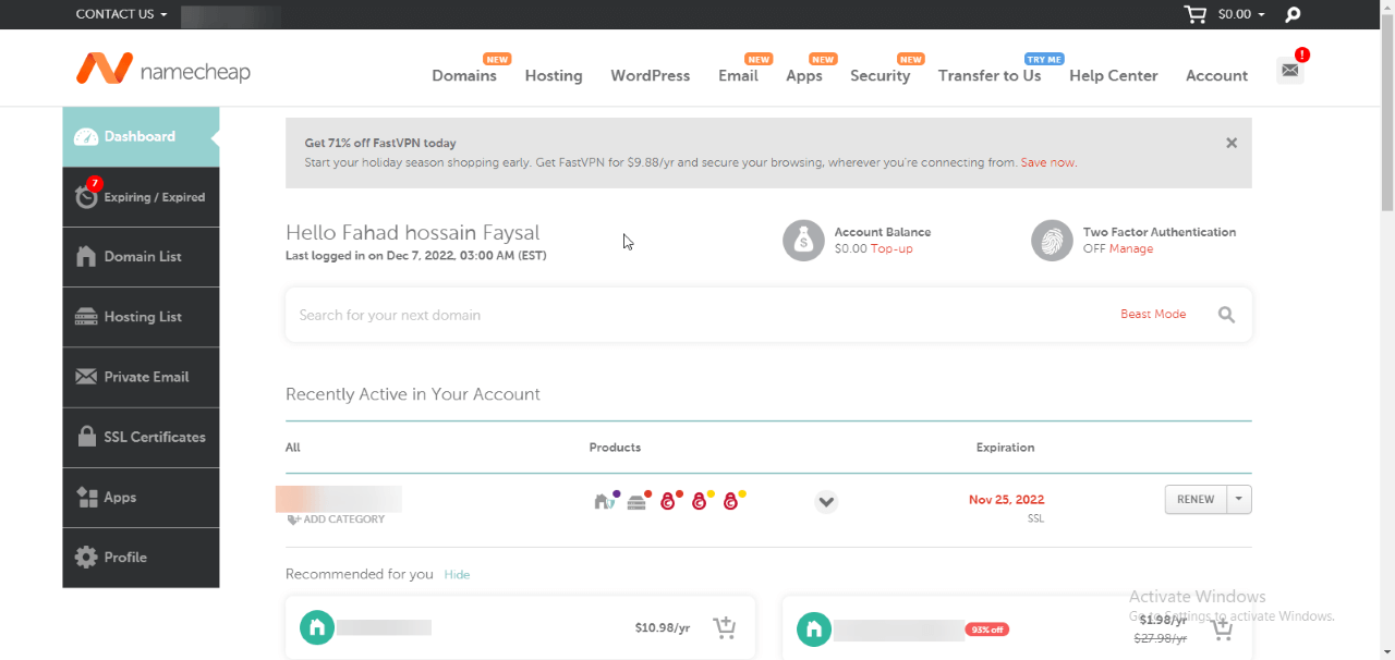 How to Delete NameCheap account Completely 6 How to cancel the hosting service