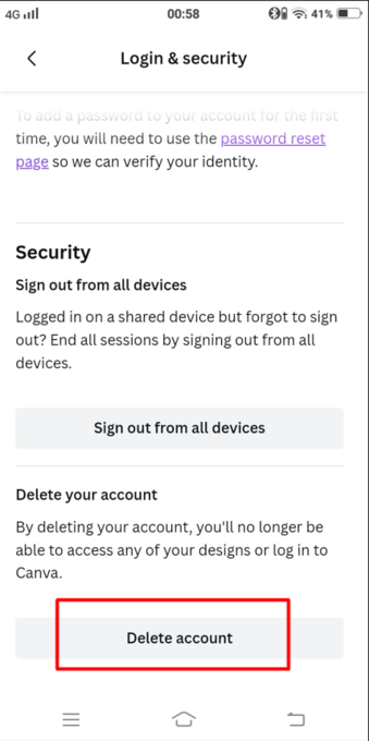 How to Delete Canva Account Successfully 9 How to delete Canva account via the app