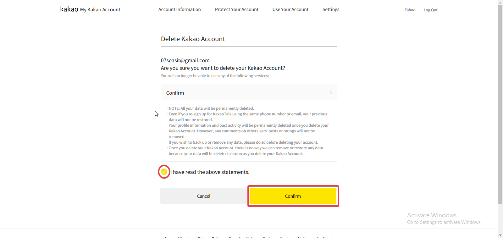 How to Completely Delete Kakao Account 6 How to delete Kakao Account via website