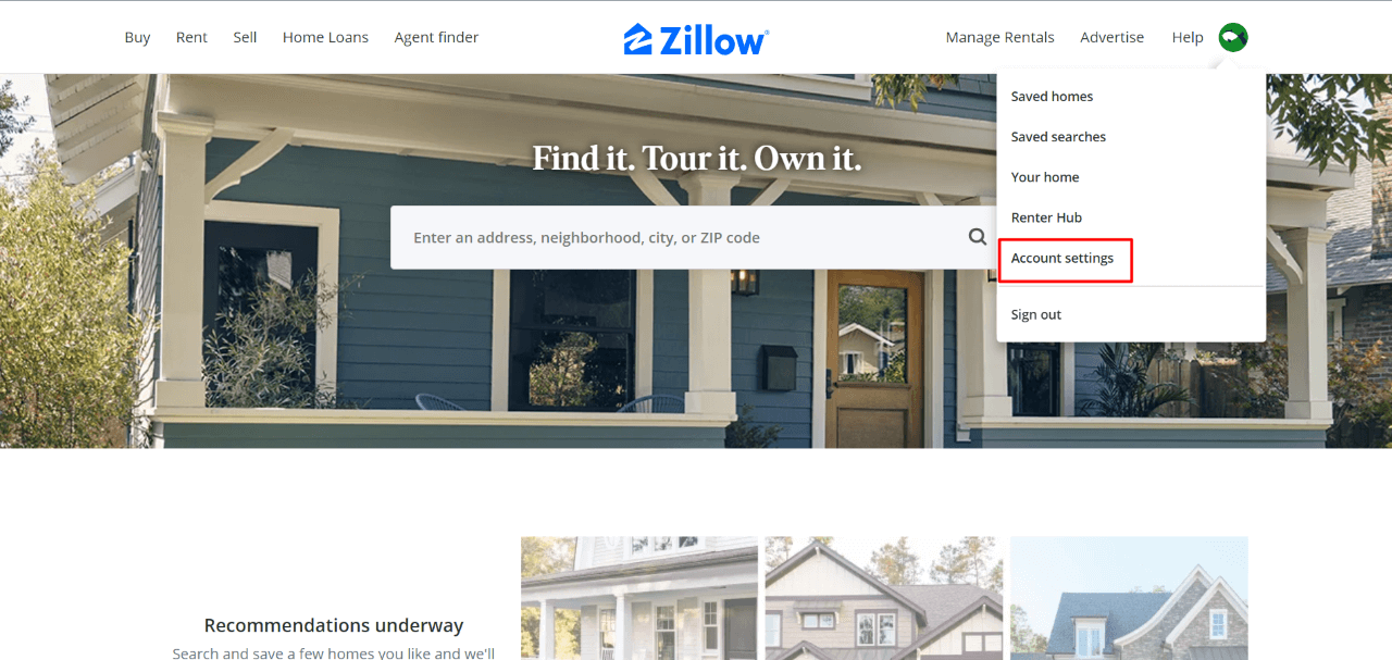 How to Deactivate or Delete Zillow Account 2 How to delete Zillow account via the website