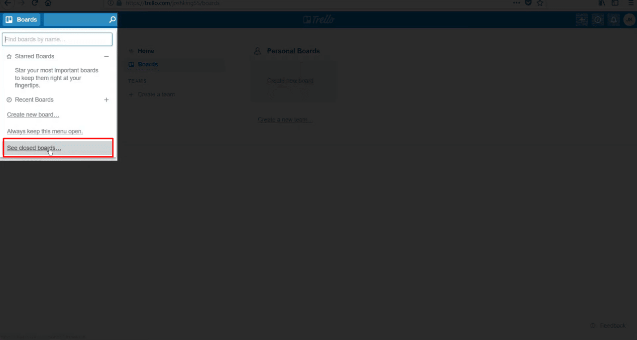 How to delete board in Trello via website 8
