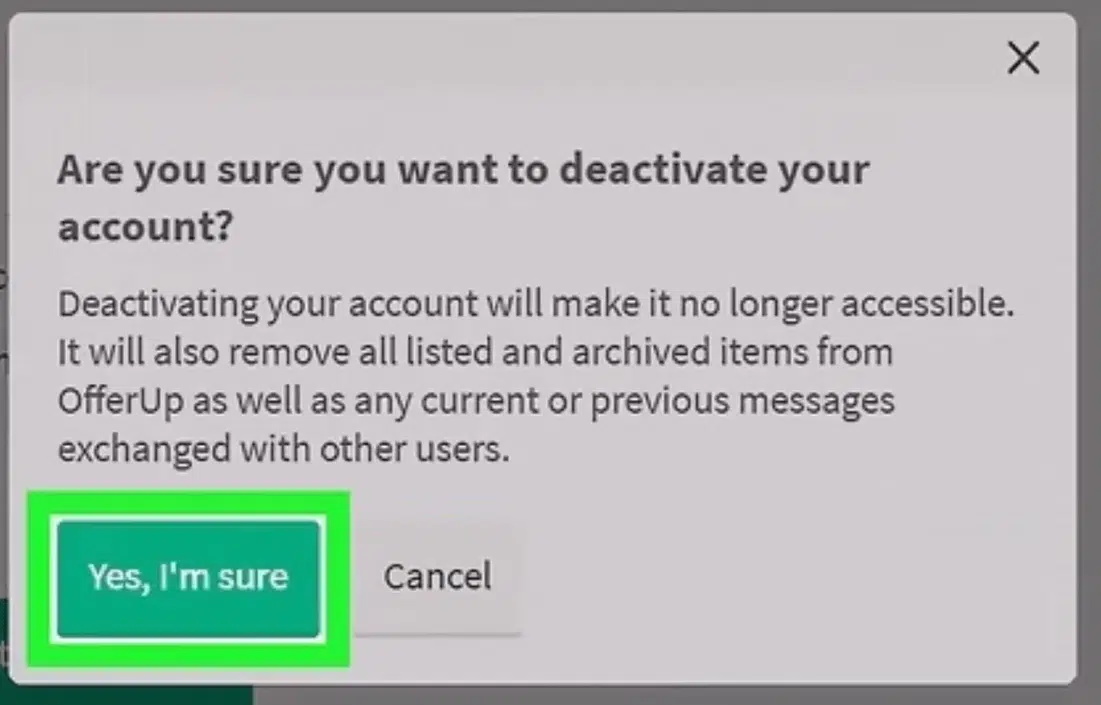 how to deactivate or delete OfferUp account