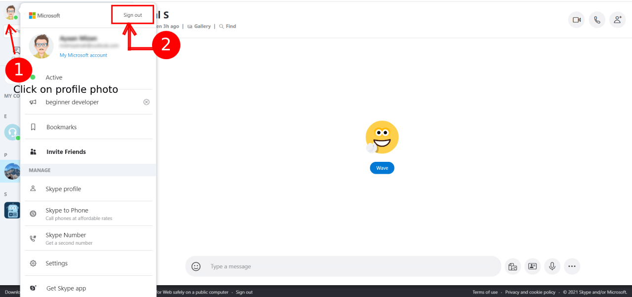How to use Skype Web on Windows 11/10/7 and macOS 4 How to log out of Skype web