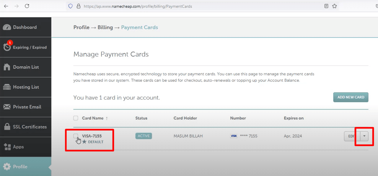 How to Delete NameCheap account Completely 21 How to remove saved cards
