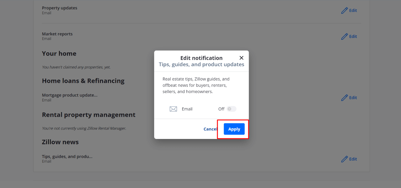 How to Deactivate or Delete Zillow Account 16 How to Stop Receiving Mails From Zillow on the Website