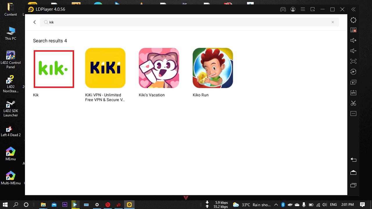 How to Download and Install Kik For PC Windows 11/10/7 PC and macOS 3 Kik app search on LDPlayer