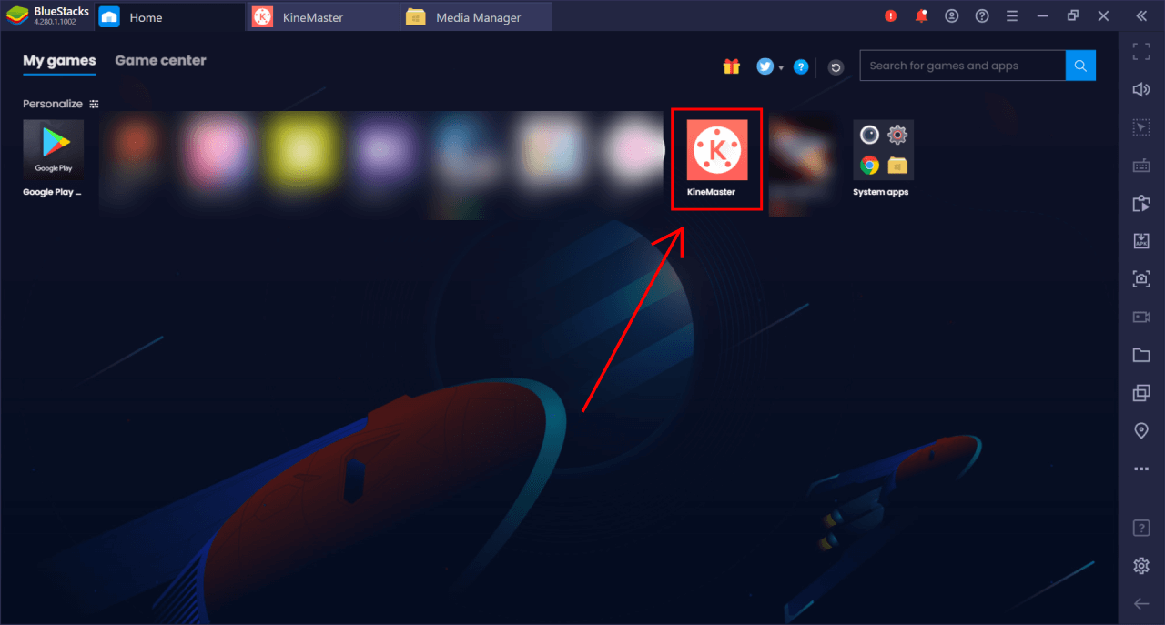 Kinemaster For PC - Download For Windows 11/10/8/7 & macOS 3 Kinemaster icon show on BlueStacks home