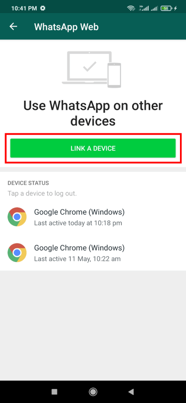 How to use WhatsApp Web on Windows 11/10/7 PC and macOS 4 LINK A DEVICE tap on option WhatsApp app