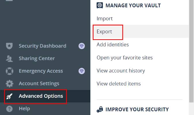 How to Delete LastPass Account - Absolute Guide 1 LastPass Data export option