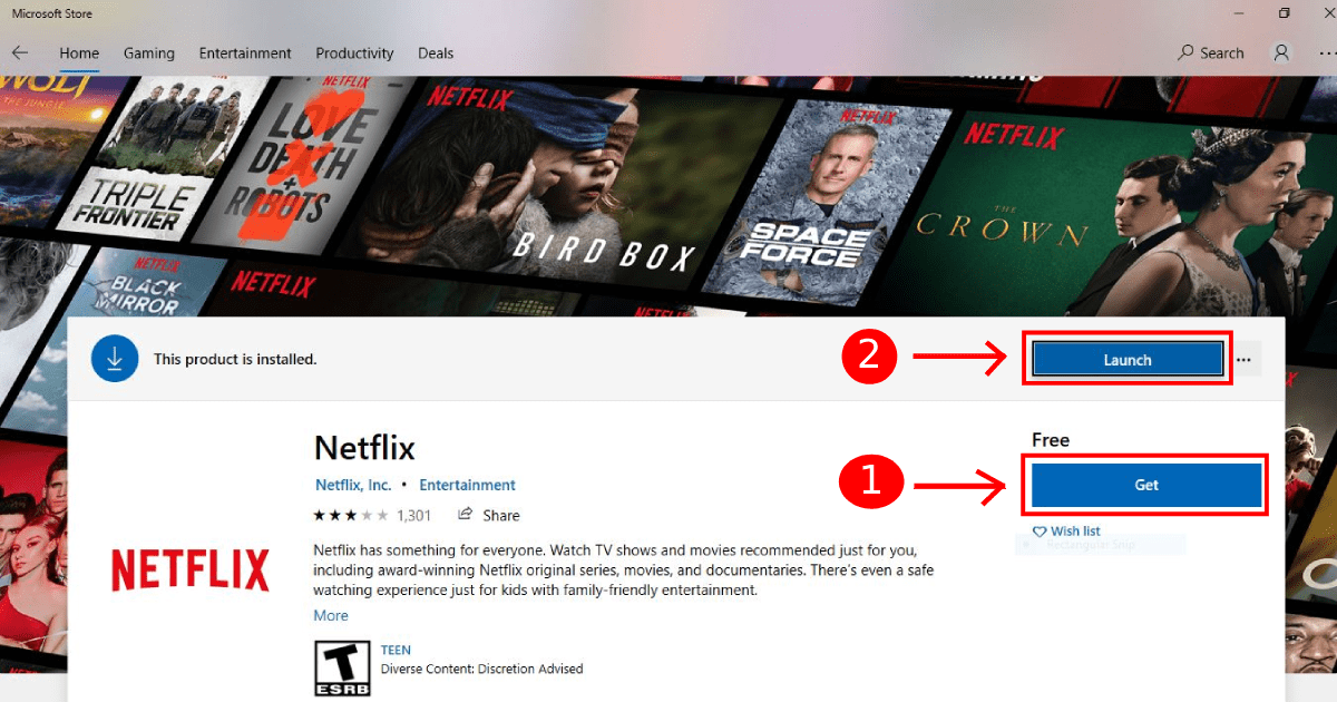 Netflix App For PC – Download on Windows 11/10/8/7 PC and macOS 1 Netflix app install from Microsoft
