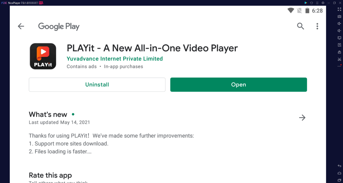 PLAYit For PC – Download for Windows 11/10/8/7 PC and macOS 6 Nox Player PLAYit app install