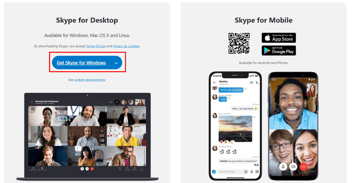 How to Download and Install Skype for PC Windows and macOS 1 Skype Download page