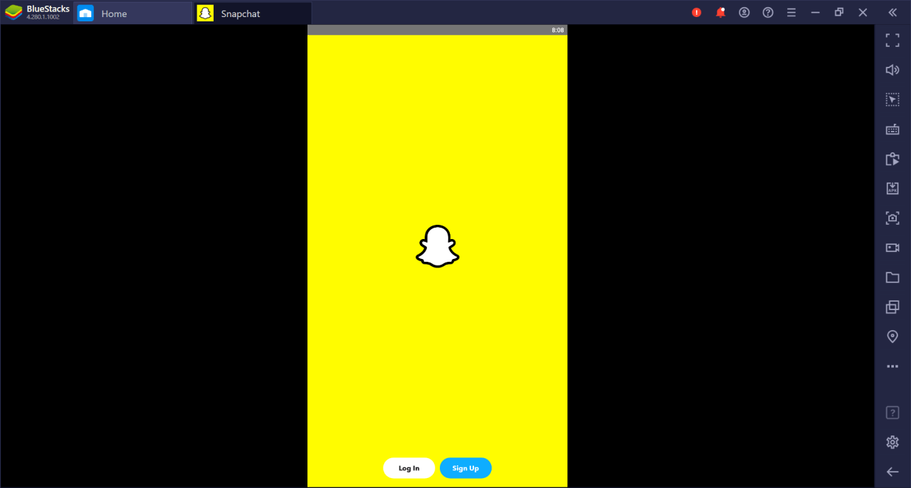 Want Snapchat for PC? How to use on your Desktop 6 Snapchat Login and sign up page on BlueStacks