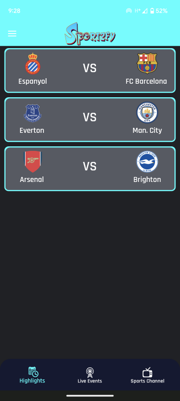 Sportzfy TV App Screenshots 1
