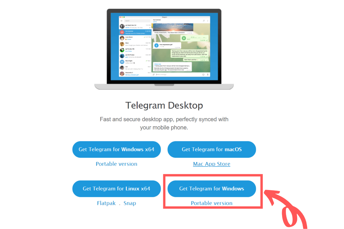 Telegram For PC – Telegram Desktop For Windows and macOS 1 Telegram For Windows Download page
