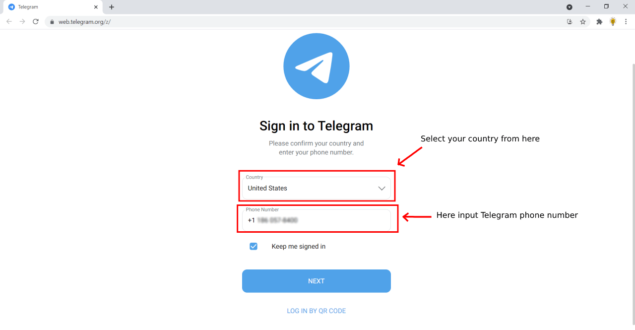 How to use Telegram Web on Windows PC and macOS 1 Telegram Web sign in page