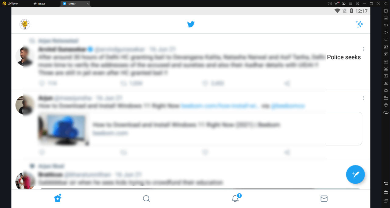 Twitter use on LDPlayer