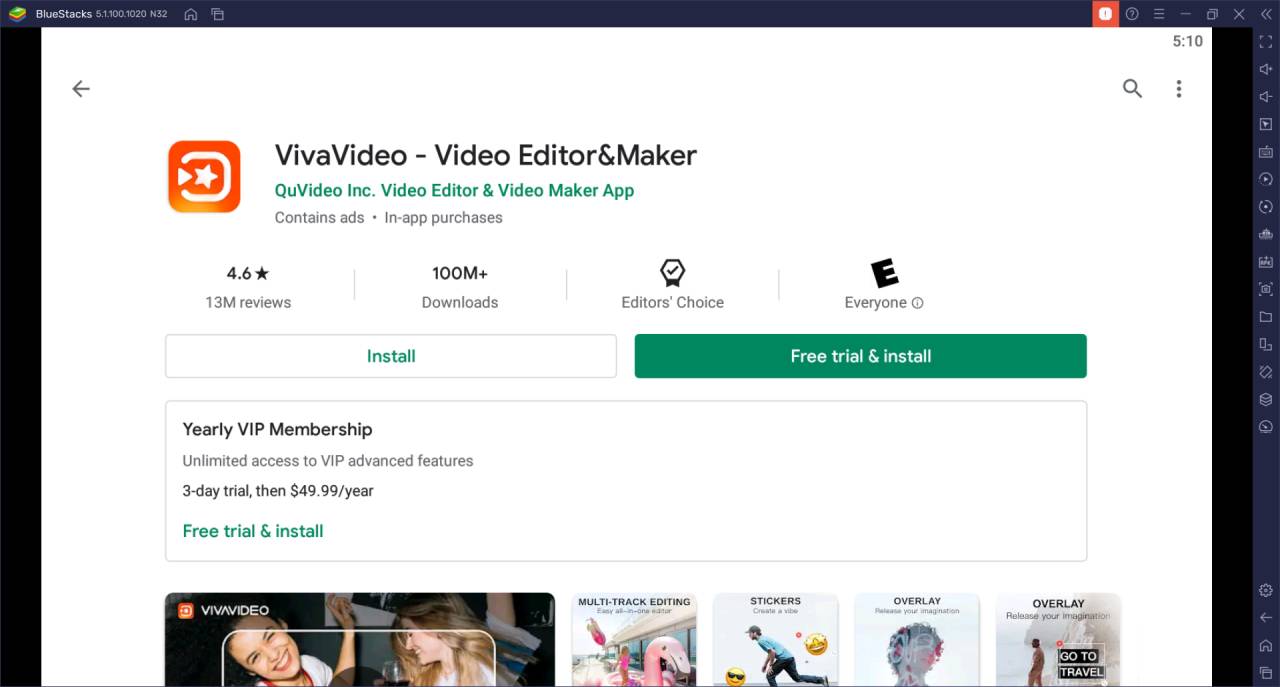 VivaVideo For PC - Windows 11/10/8/7 and Mac 1 VivaVideo install on Windows