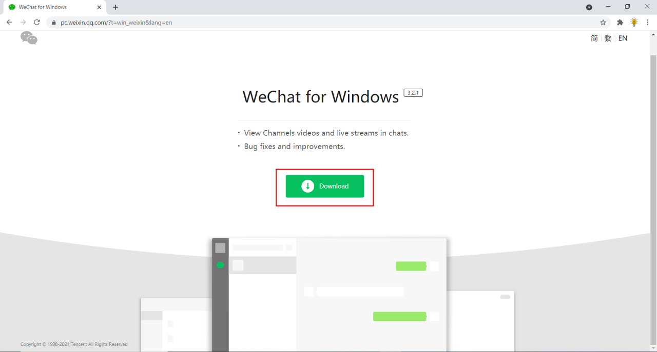 WeChat For PC – Download For Windows 11/10/7 PC and macOS 2 WeChat download page for windows