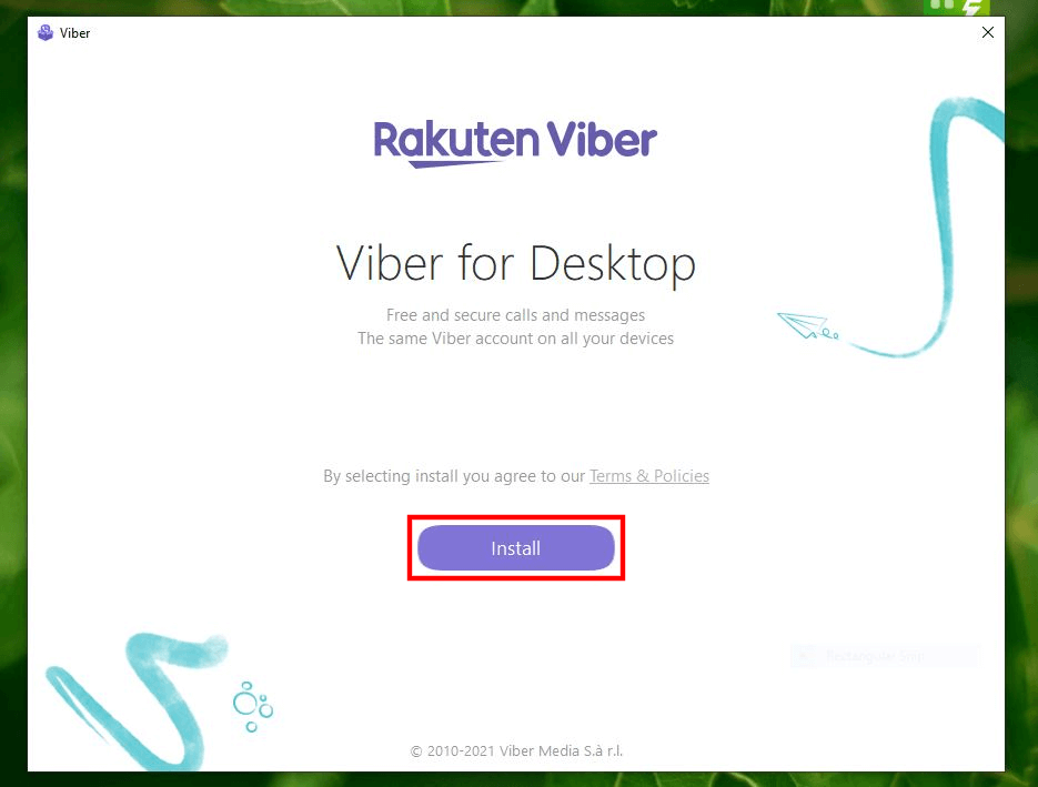 click the viber install button
