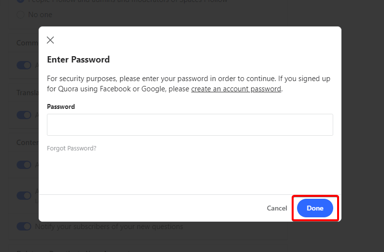 How to delete Quora account