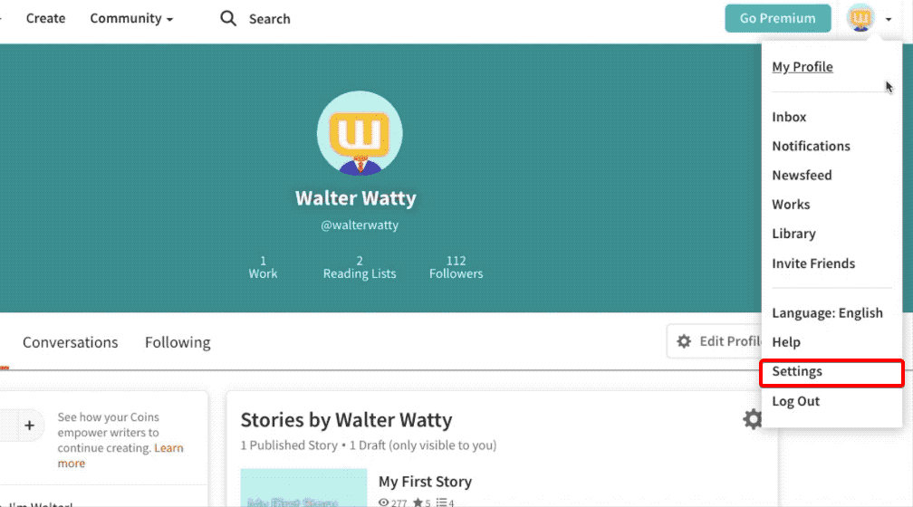 how to delete wattpad account