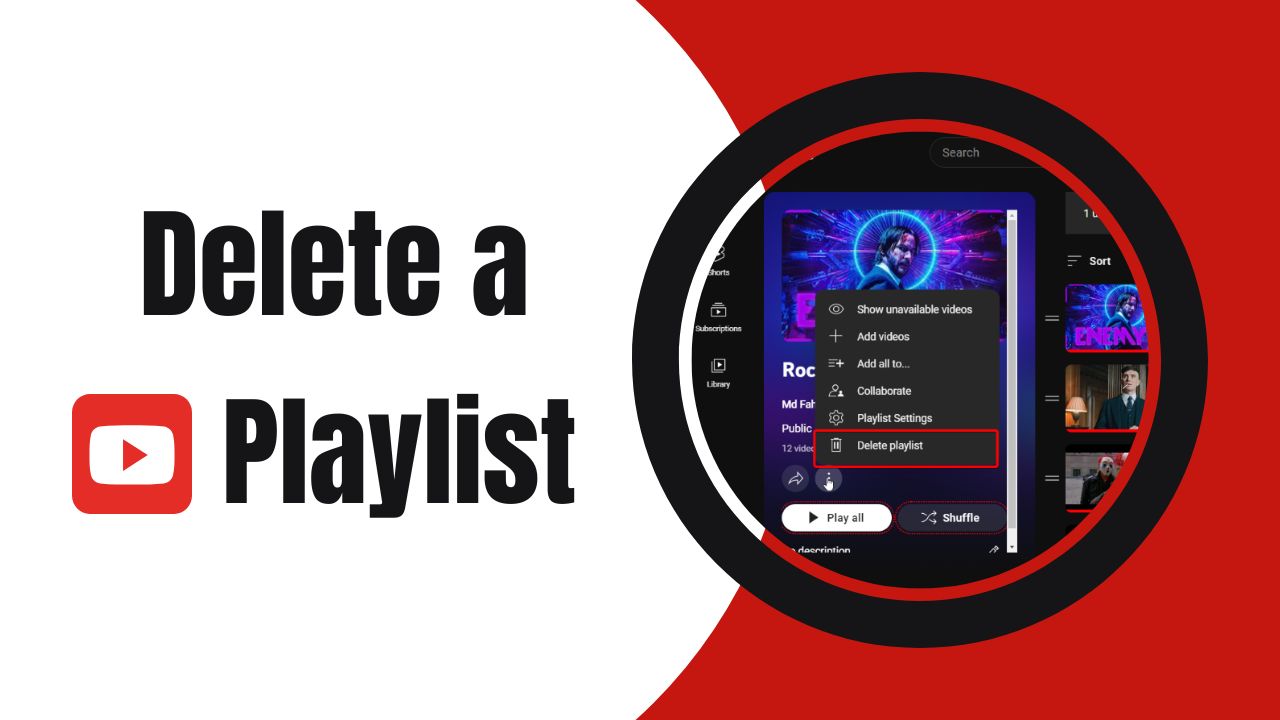 how to delete a playlist on YouTube